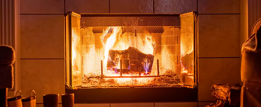 Mendota Hearth Landscape Fireplace Installation in Trenton, Michigan
