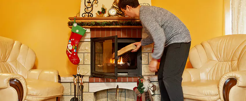 Rusted Metal Fireplace Restoration in Trenton, Michigan